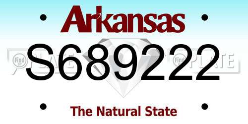 S689222 Arkansas License Plate