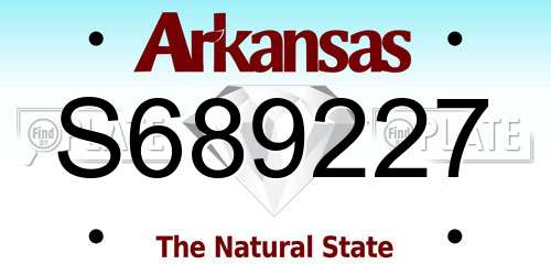 S689227 Arkansas License Plate