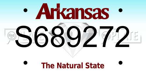 S689272 Arkansas License Plate