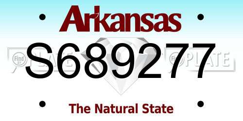 S689277 Arkansas License Plate