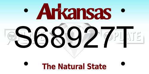 S68927T Arkansas License Plate