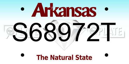 S68972T Arkansas License Plate