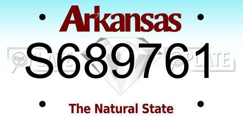 S689761 Arkansas License Plate