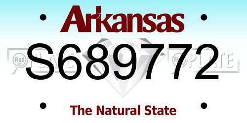 S689772 Arkansas License Plate