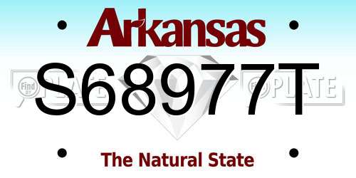 S68977T Arkansas License Plate