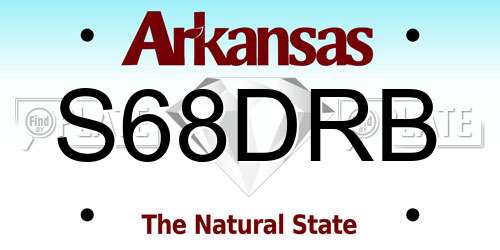 S68DRB Arkansas License Plate