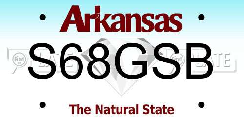 S68GSB Arkansas License Plate