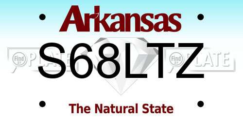 S68LTZ Arkansas License Plate