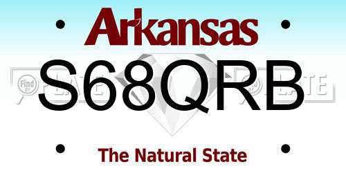 S68QRB Arkansas License Plate
