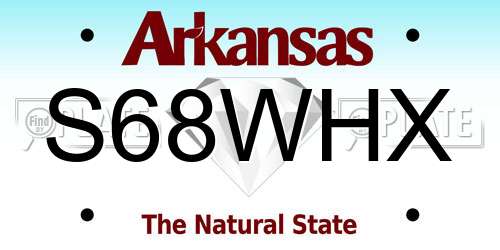 S68WHX Arkansas License Plate