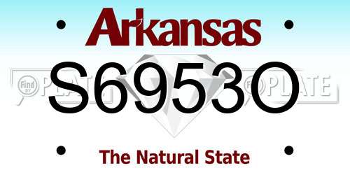 S6953O Arkansas License Plate