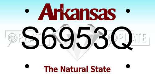 S6953Q Arkansas License Plate