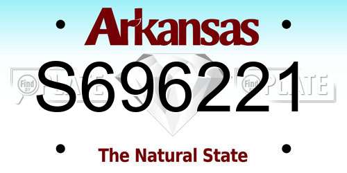 S696221 Arkansas License Plate