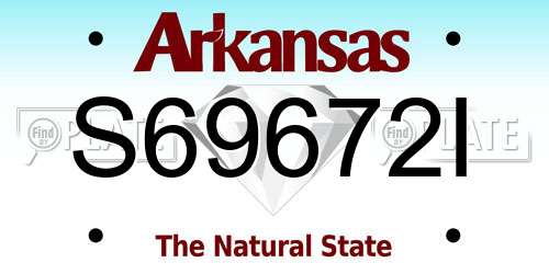 S69672I Arkansas License Plate