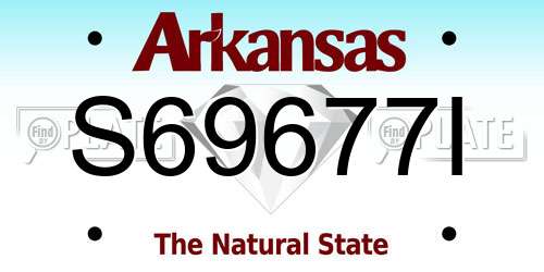 S69677I Arkansas License Plate