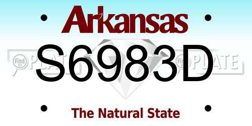 S6983D Arkansas License Plate