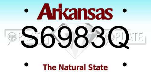 S6983Q Arkansas License Plate