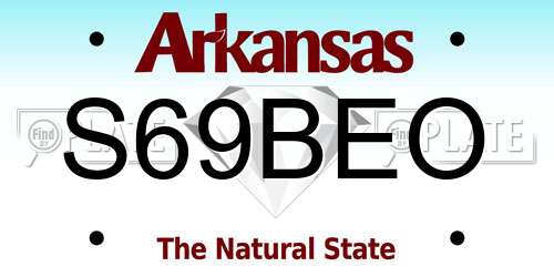 S69BEO Arkansas License Plate