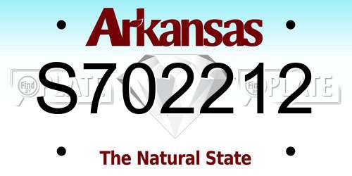 S702212 Arkansas License Plate
