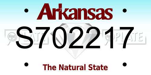 S702217 Arkansas License Plate