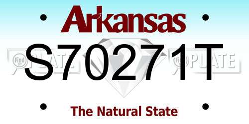 S70271T Arkansas License Plate