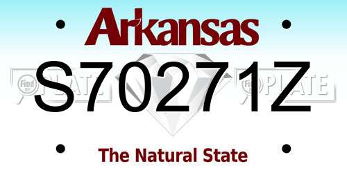S70271Z Arkansas License Plate