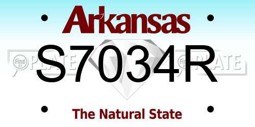 S7034R Arkansas License Plate
