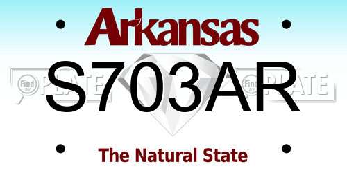 S703AR Arkansas License Plate