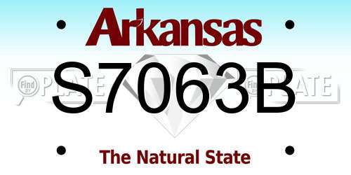 S7063B Arkansas License Plate