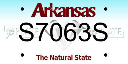 S7063S Arkansas License Plate