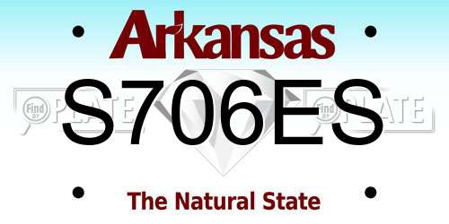 S706ES Arkansas License Plate