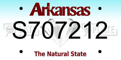 S707212 Arkansas License Plate