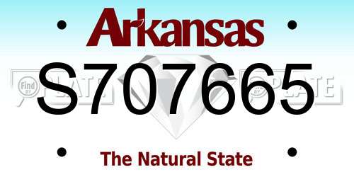 S707665 Arkansas License Plate