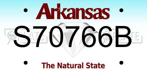 S70766B Arkansas License Plate