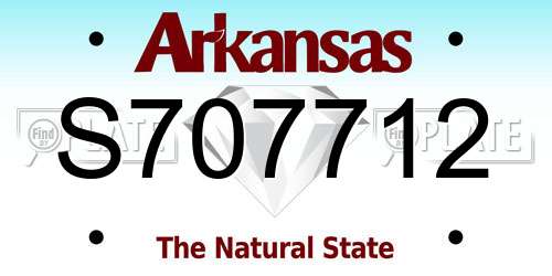 S707712 Arkansas License Plate