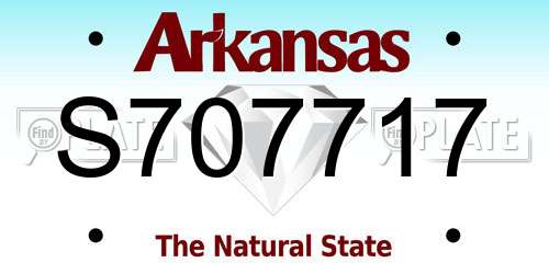 S707717 Arkansas License Plate