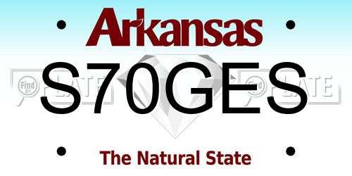 S70GES Arkansas License Plate