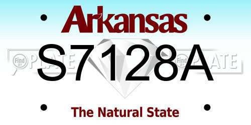 S7128A Arkansas License Plate