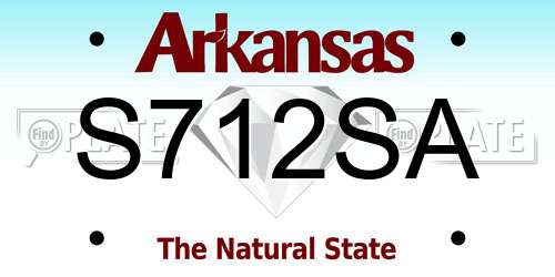 S712SA Arkansas License Plate