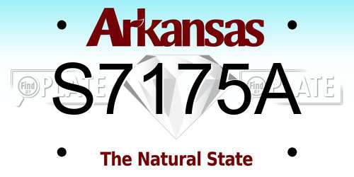 S7175A Arkansas License Plate