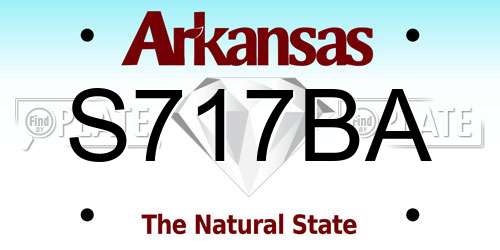 S717BA Arkansas License Plate