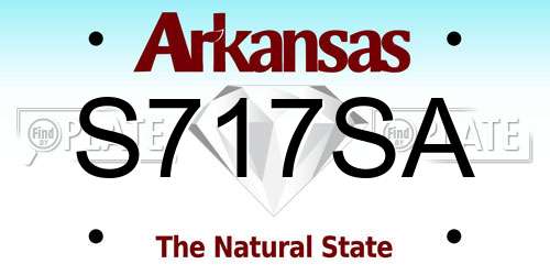 S717SA Arkansas License Plate