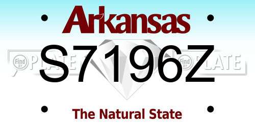 S7196Z Arkansas License Plate