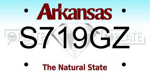 S719GZ Arkansas License Plate