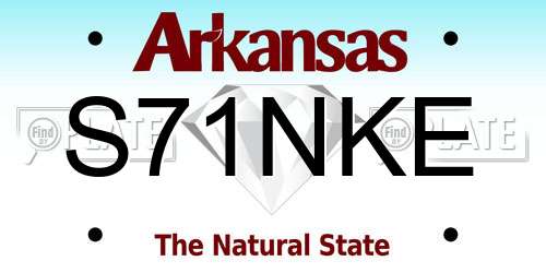 S71NKE Arkansas License Plate