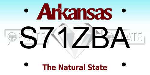 S71ZBA Arkansas License Plate