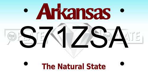 S71ZSA Arkansas License Plate