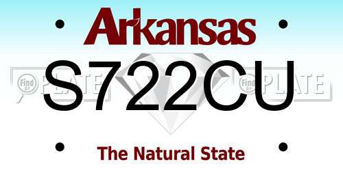 S722CU Arkansas License Plate