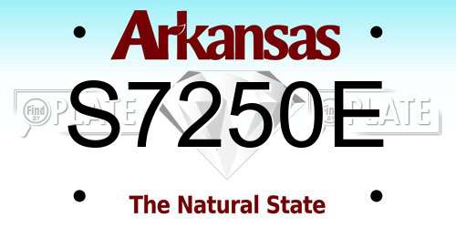 S7250E Arkansas License Plate