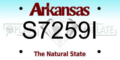 S7259I Arkansas License Plate
